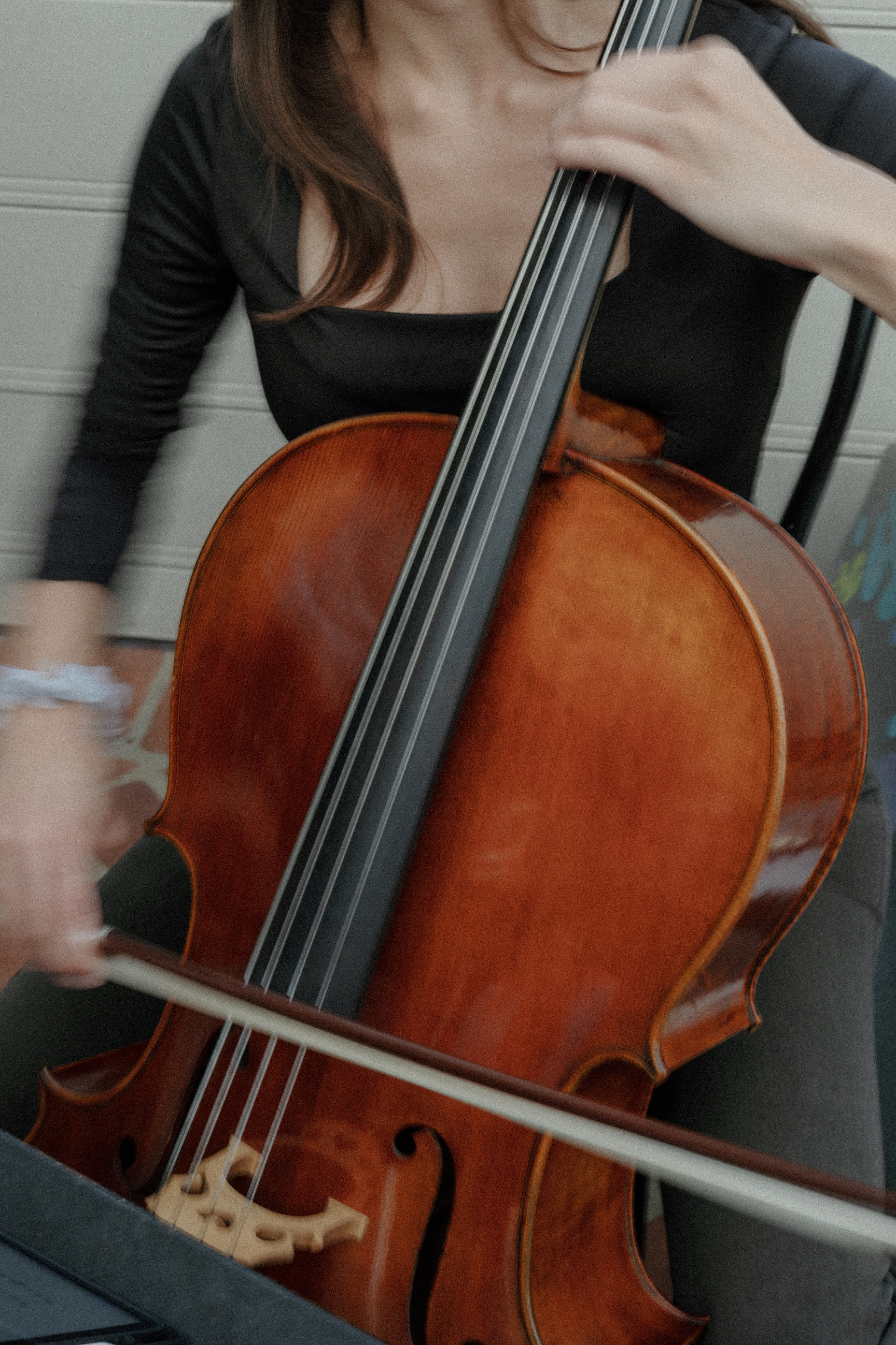 Cellist performing with the Santa Barbara String Quartet