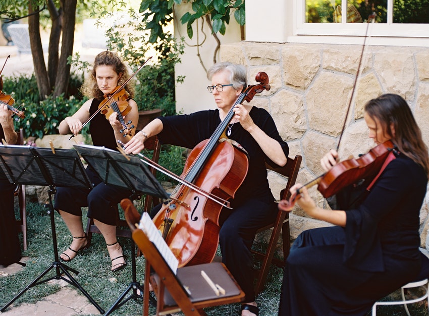 Santa Barbara String Quartet performing at a wedding